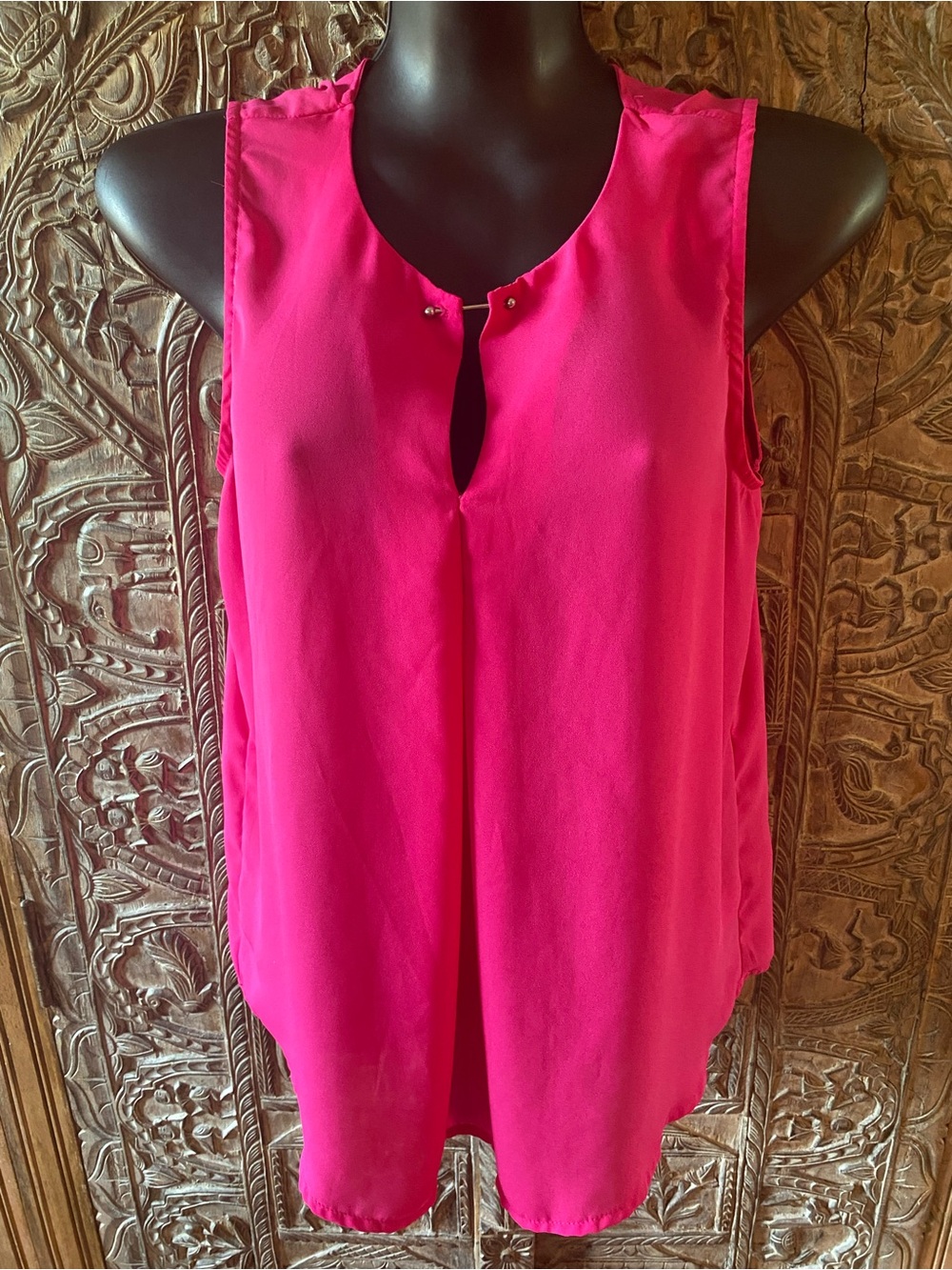 Primark Bright Pink Sleeveless Keyhole Blouse